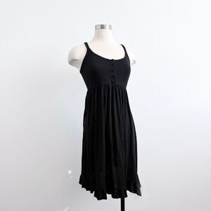 Joyspun Maternity Black Ruffle Mini Dress Henley Comfort Casual L